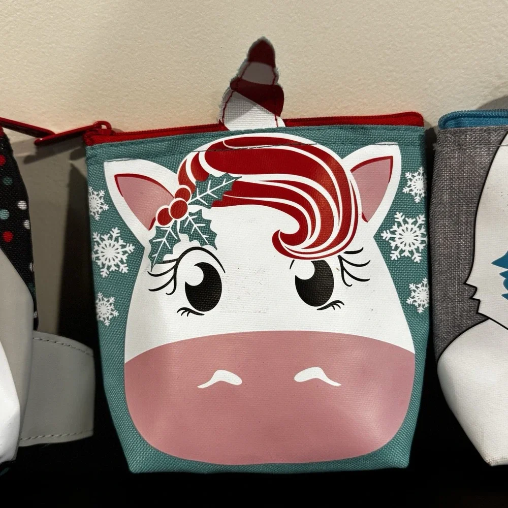 Thirty-One 31 Cool Zip Snacker Holiday Shark, Unicorn, Yeti Snack SizedThermals